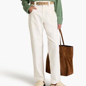 Brunello Cucinelli Monili Jeans Ecru Denim High Waist Wide Leg Relax Fit Size 6